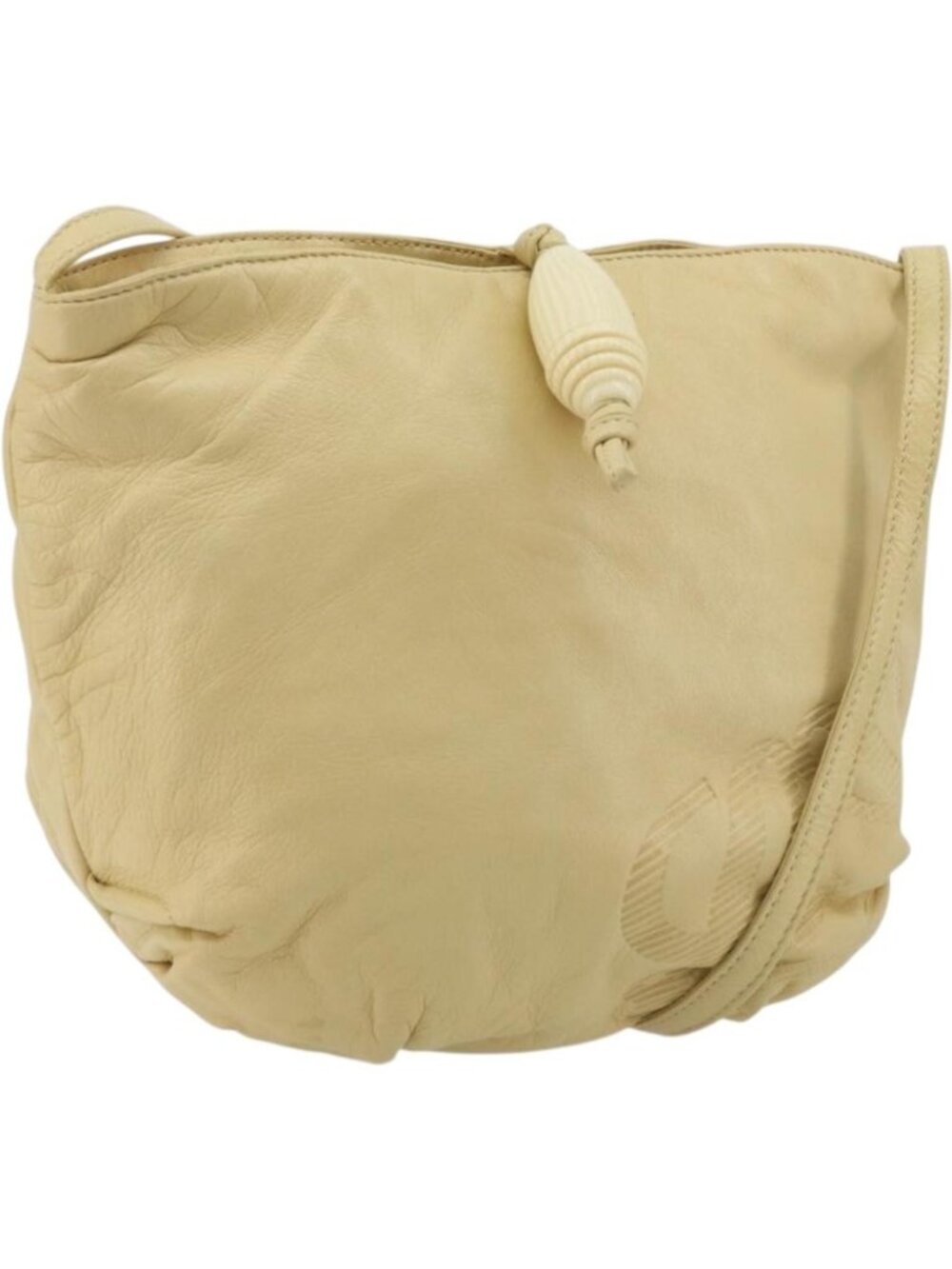 LOEWE Anagram Shoulder Bag Leather Beige